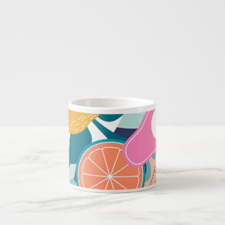 Exotic, modern jungle collage. espresso cup