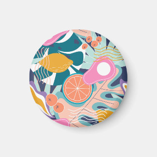 Exotic, modern jungle collage. magnet