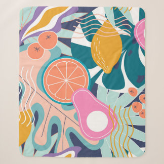 Exotic, modern jungle collage. sherpa blanket