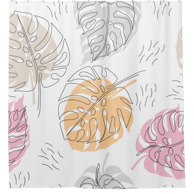 Exotic Monstera Line Drawing Art (Front)