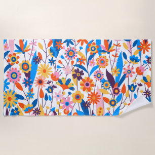 Exotic Multicolored Floral Background-32939 Beach Towel