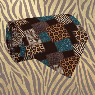 Exotic Neck Tie   Wild African Animal Pattern 