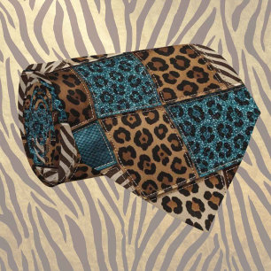Exotic Neck Tie   Wild African Animal Pattern 