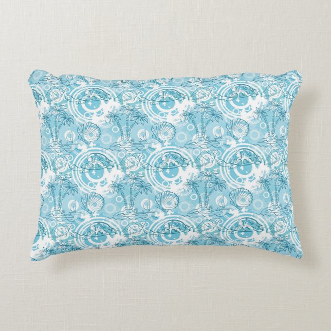 exotic ocean pattern accent pillow (Front)