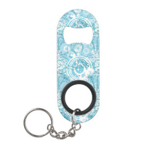 exotic ocean pattern keychain bottle opener