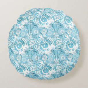 exotic ocean pattern round pillow
