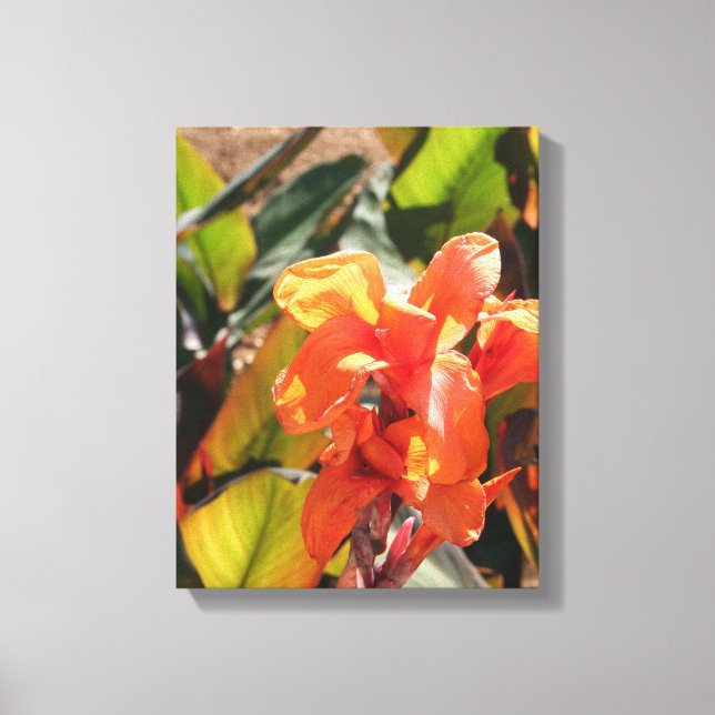 Exotic orange flower canvas print (Front)