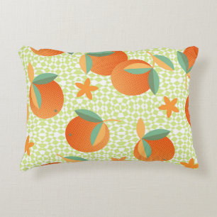 Exotic Orange Fruit: Tropical Vintage. Accent Pillow
