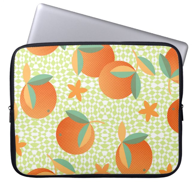 Exotic Orange Fruit: Tropical Vintage. Laptop Sleeve (Front)