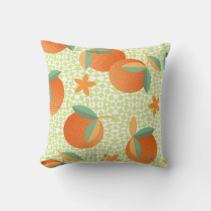 Exotic Orange Fruit: Tropical Vintage. Throw Pillow