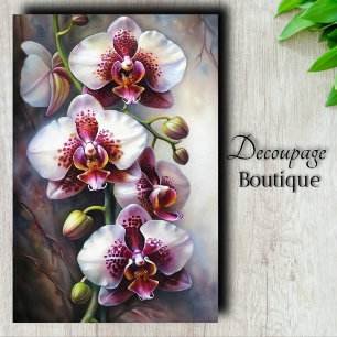 Exotic Orchid Art Decoupage Tissue Paper