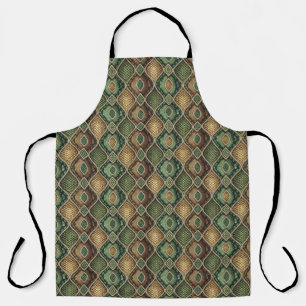 Exotic Ornate Geometric Snake Skin Pattern Design Apron