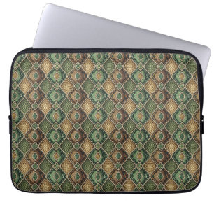 Exotic Ornate Geometric Snake Skin Pattern Design Laptop Sleeve