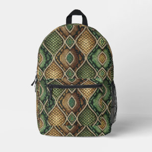 Exotic Ornate Geometric Snake Skin Pattern Design Printed Backpack