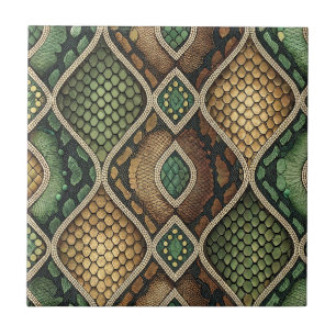 Exotic Ornate Geometric Snake Skin Pattern Design Tile