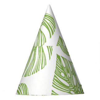 Exotic Palm Leaves Vintage Party Hat