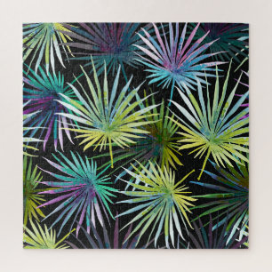 Exotic Palm Leaves Watercolor Jigsaw Puzzle