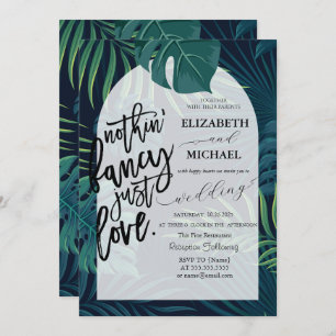 Exotic Palm Leaves Wedding Invitation