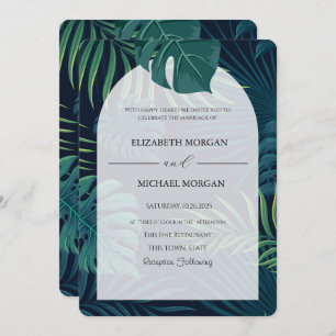 Exotic Palm Leaves Wedding Invitation
