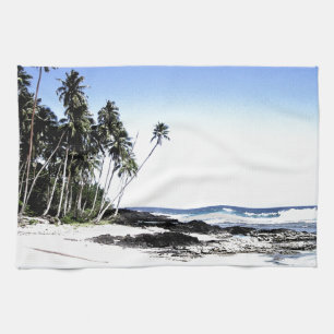 Exotic Palm Trees & Paradise Beach Kitchen Towel
