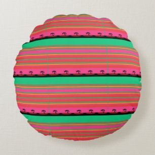 Exotic Palm Trees Round Pillow