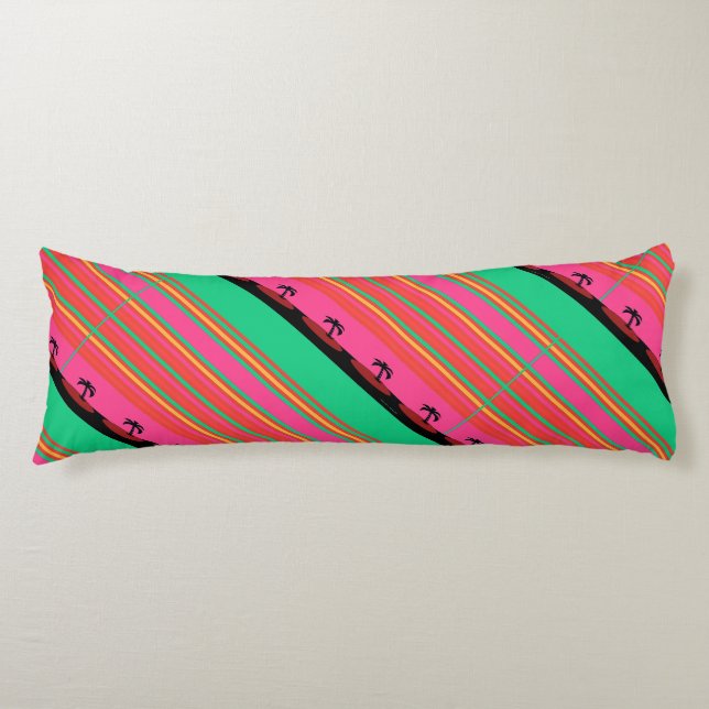 Exotic Palm Trees Swirl  Body Pillow (Front)