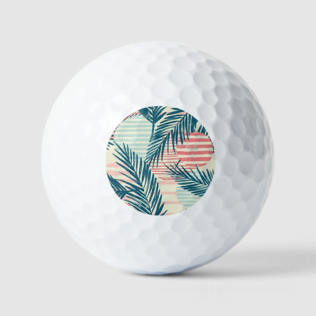 Exotic palms, hand-drawn textures golf balls (Front)