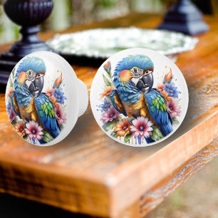 Exotic Parrot Ceramic Knob