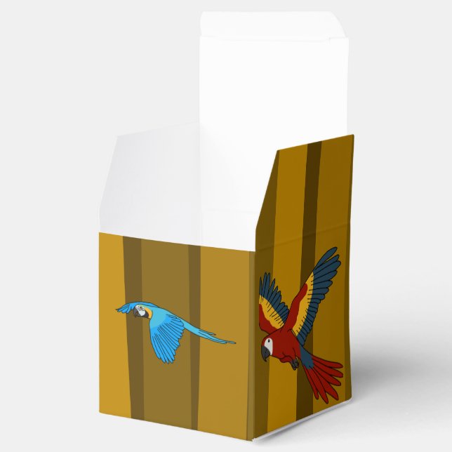 Exotic Parrots In The Forest birthday Favor Box (Opened)