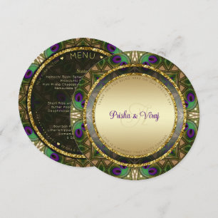 Exotic Peacock Feather Indian Wedding Invitation