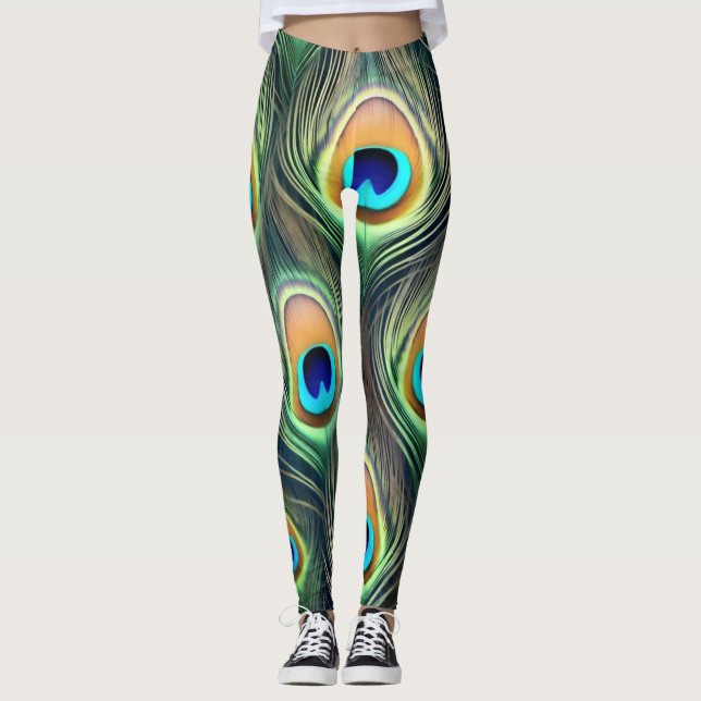 Exotic Peacock Feather leggings  (Front)
