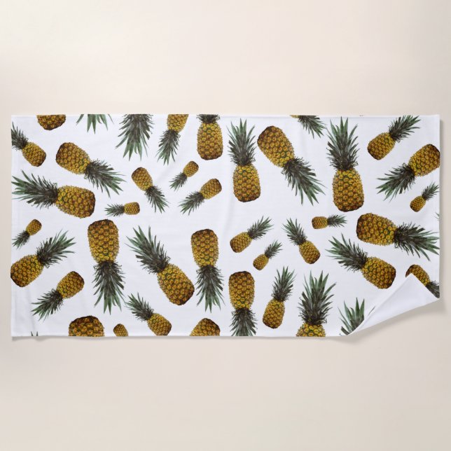Exotic Pineapples Beach Towel (Front)