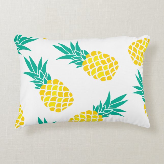 Exotic Pineapples: Yellow Delight. Accent Pillow (Front)