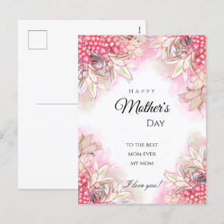 Exotic Pink Pineapples Blush Mother's Day Holiday Postcard
