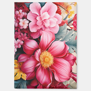 Exotic Pink Tropical Floral Garden Magnet