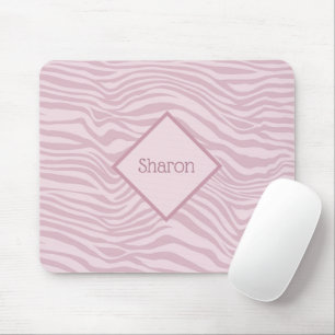 Exotic Pink Zebra Stripes - Personalized Mouse Pad
