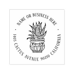 Exotic Plant Garden Custom Name Return Address Self-inking Stamp
