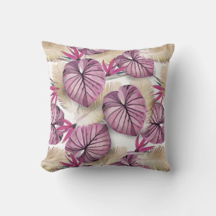 Exotic plants throw pillow