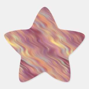 Exotic Plumeria Wavy Texture Star Sticker