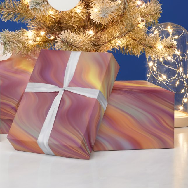 Exotic Plumeria Wavy Texture Wrapping Paper (Holidays)