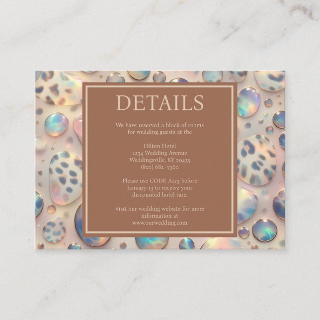 Exotic Posh Reception Details Enclosure Cards (Front)