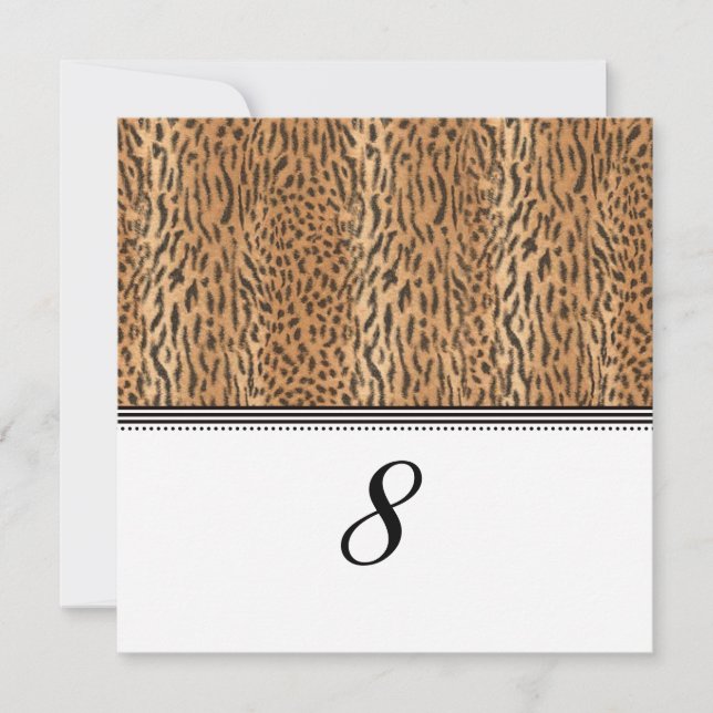 Exotic Print Animal Skin Reception Table Number (Front)