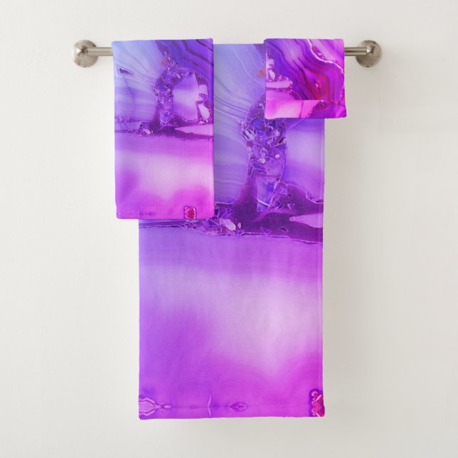 Exotic Purple Marble  Bath Towel Set (Insitu)