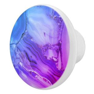 Exotic Purple Marble Ceramic Knob