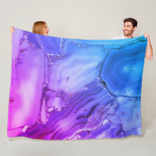 Exotic Purple Marble Fleece Blanket
