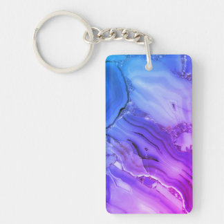 Exotic Purple Marble Keychain