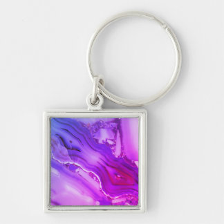Exotic Purple Marble  Keychain