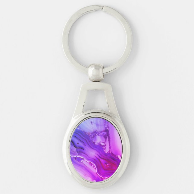 Exotic Purple Marble  Keychain (Front)