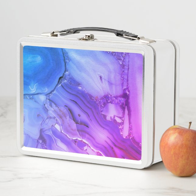 Exotic Purple Marble  Metal Lunch Box (In Situ)
