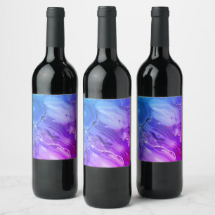 Exotic Purple Marble  Wine Label
